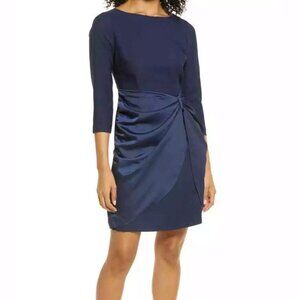 NWT Eliza J Navy Blue Sheath Dress with 3/4 Sleeve